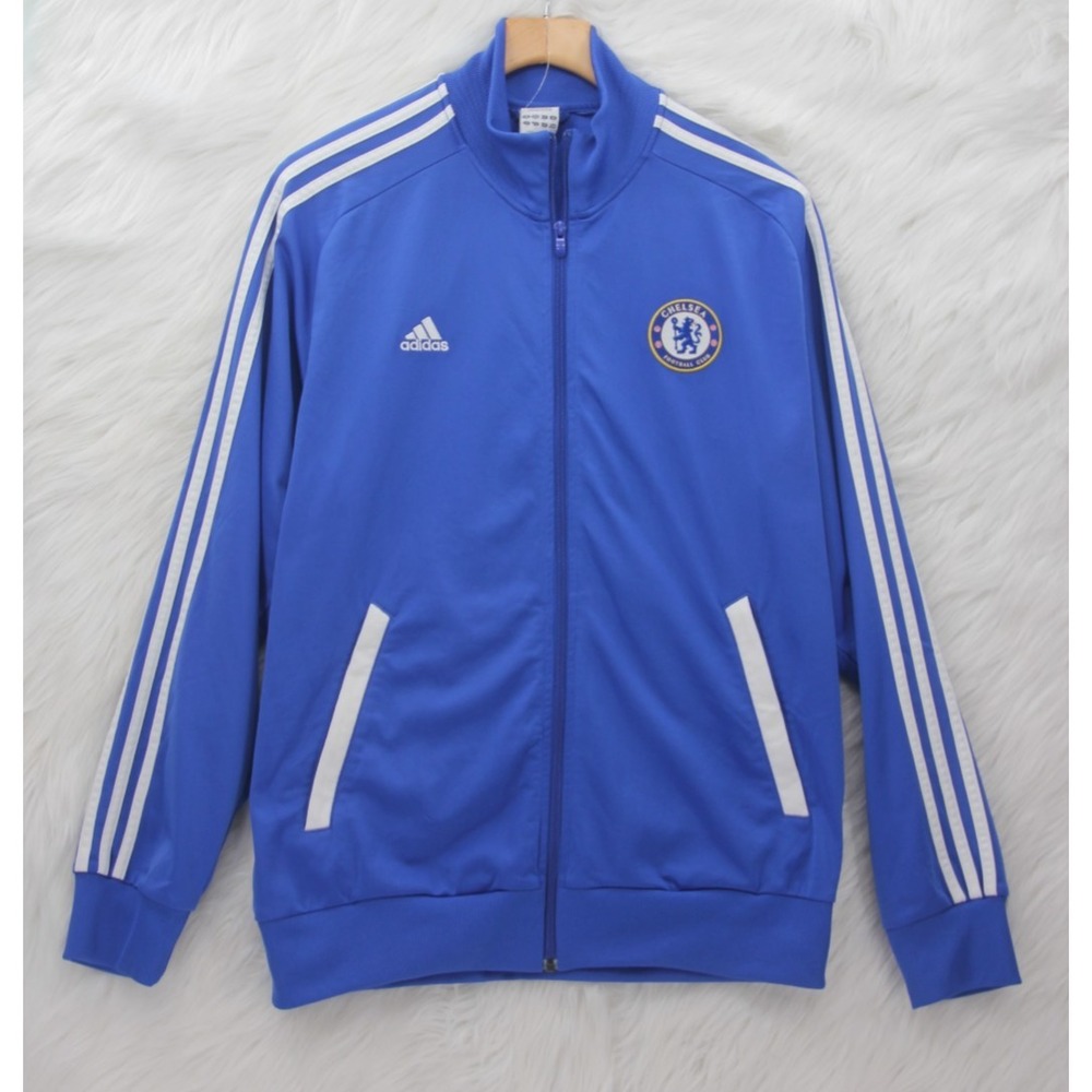 Chelsea FC Adidas Track Jacket Mens M Blue Full Zip Football Soccer Athleisure
